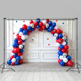 Aperturee - Aperturee 4th Balloons Arched Birthday Cake Smash Backdrop